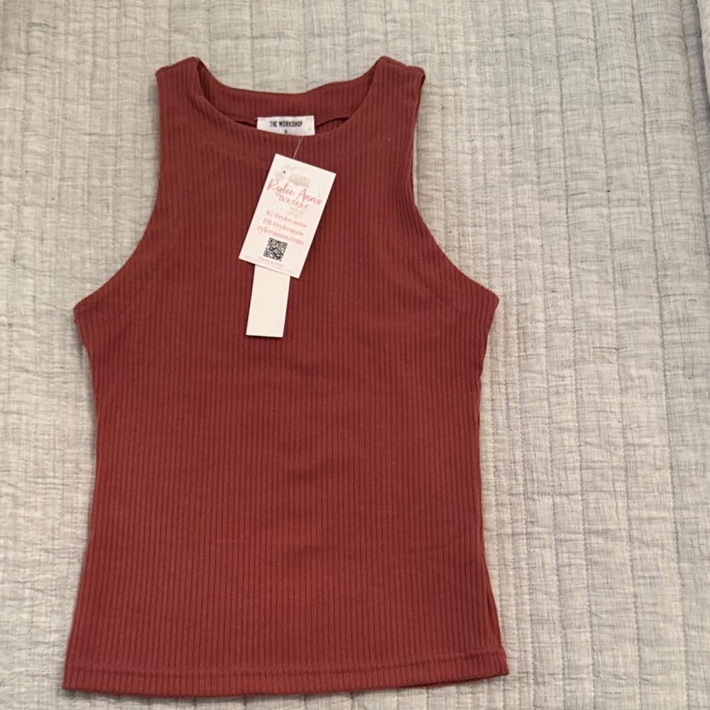 The Workshop Clothing Ribbed Tank Top - Mauve